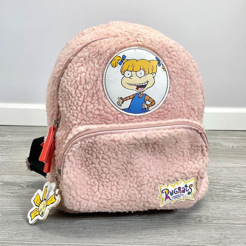 2018 Nickelodeon Rugrats Angelica Pink Sherpa Mini Backpack Limited Edition 90s